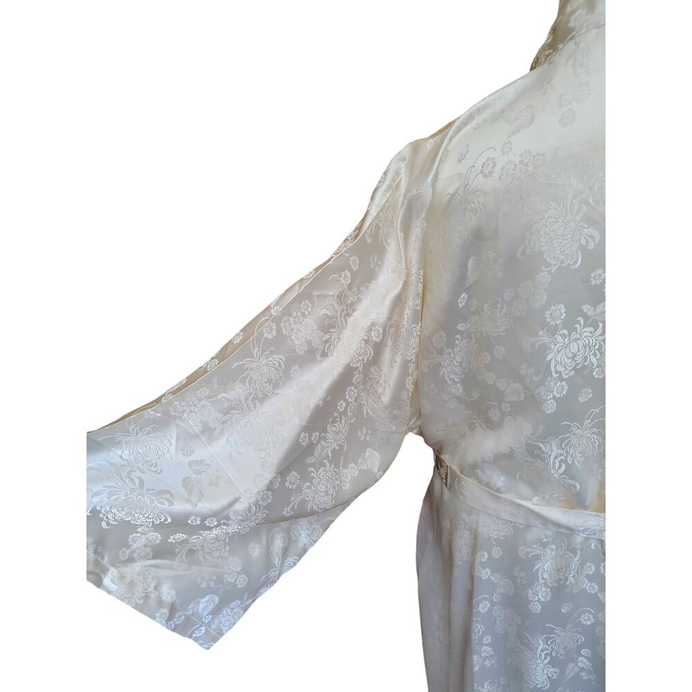 Silver Lake 100% Silk Jacquard Robe XL NOS Ivory - Picture 9 of 16